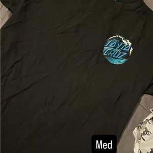 Santa Cruz Skateboards Black Tee with Blue Logo